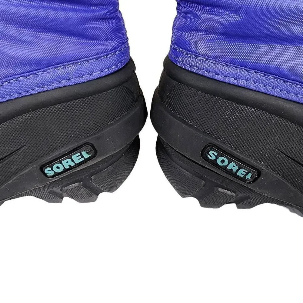 Sorel- Kids Unisex Purple and Blue Fleece Lined Snow Boots, Size 5